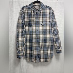 Men's Carhartt 100% Cotton Relaxed Fit Plaid Button Down Shirt. M